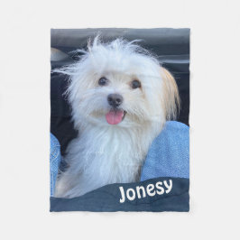 Custom Dog Photo Blanket with Pet's Name Fleecedecke