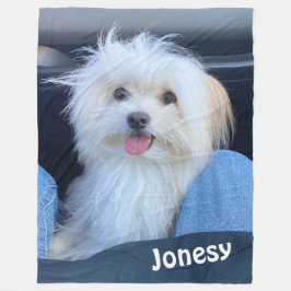 Custom Dog Photo Blanket with Pet's Name Fleecedecke
