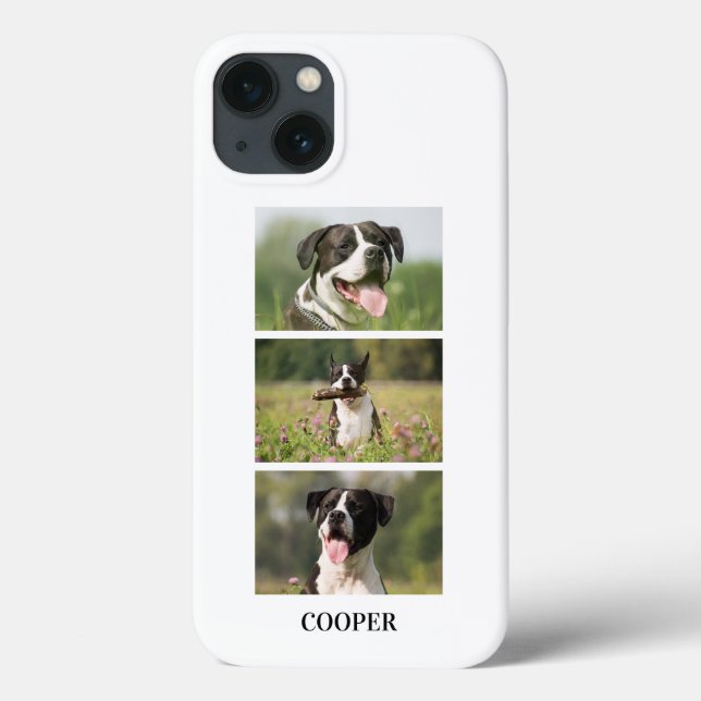 Custom Dog Photo Collage Monogram Personalized Case-Mate iPhone Hülle (Rückseite)