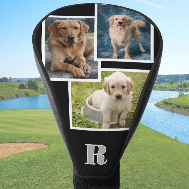Custom Dog Photo Collage Monogrammed Personalized  Golf Headcover (Von Creator hochgeladen)