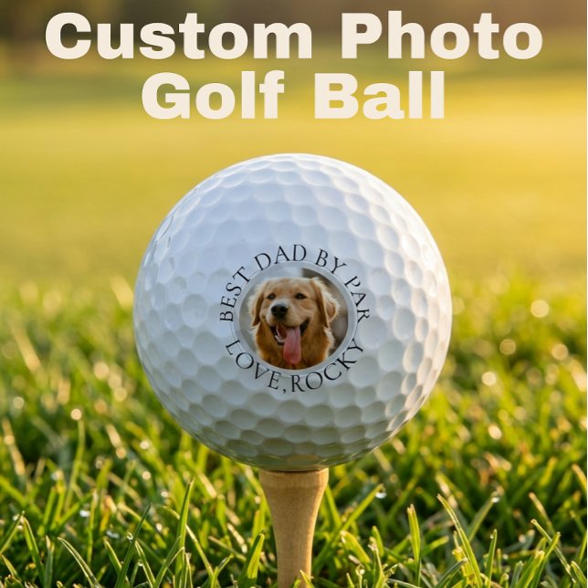 Custom Dog Photo Golf Ball – Best Dad By Par (Von Creator hochgeladen)