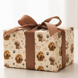 Custom Dog Photo  – Neutral Valentine Geschenkpapier