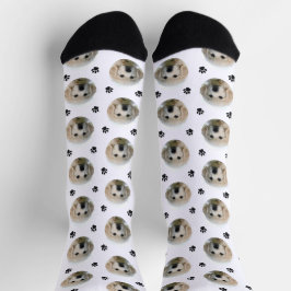 Custom Dog Photo Paw Print Socken