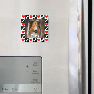 Custom Dog Photo Personalized Picture and Name Magnet