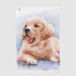 Custom Dog Photo Pet Cute Golfer  Golfhandtuch