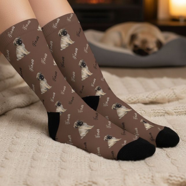 Custom Dog Photo Socks Socken (Von Creator hochgeladen)