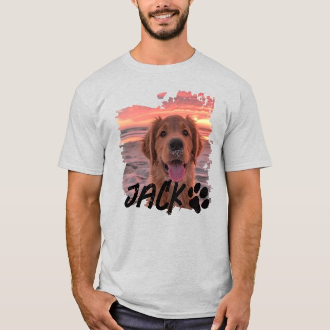 Custom Dog Photo T-Shirt – Personalized Pet Name T (Devant)