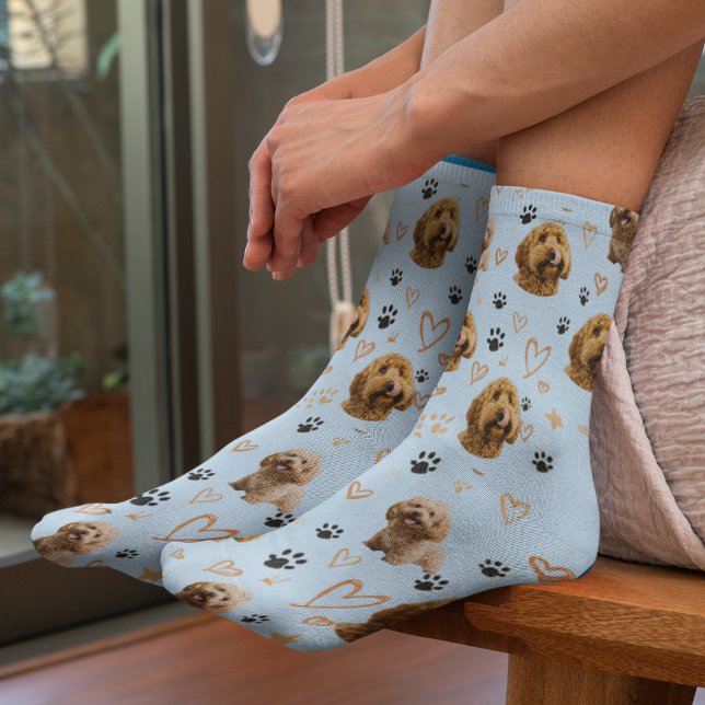 Custom Dog Photo – Valentine Gift for Dog Lover Socken (Von Creator hochgeladen)