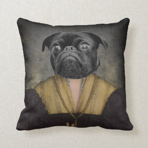 Custom Dog Portrait Malerei 16. Jahrhundert Lady Kissen