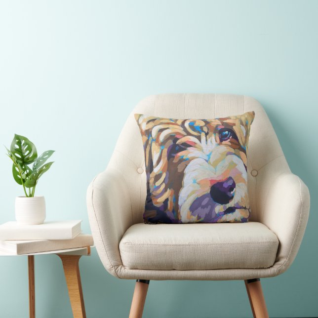 Custom Dog Portrait Painting - Forever Loved Pet Kissen (Stuhl )