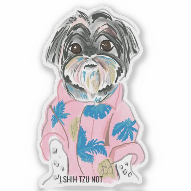CUSTOM DOG SHIHTZU FÜGEN IHREN EIGENEN AUFKLEBER (Vorderseite)