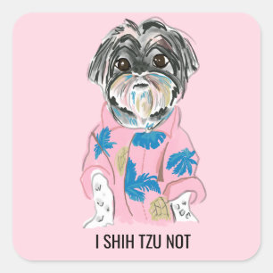 CUSTOM DOG SHIHTZU FÜGEN IHREN EIGENEN QUADRATISCHER AUFKLEBER