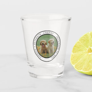 Custom Dog Wedding Favor Dog of Honor Photo cheers Schnapsglas