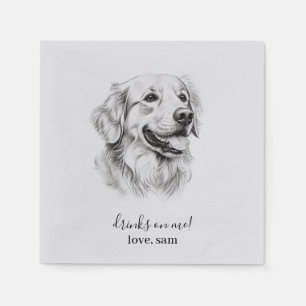 Custom Dog Wedding Napkin Golden Retriever Serviette
