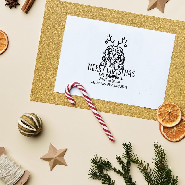 Custom Dog Weihnachts-Rücksendeadresse Gummistempel (Von Creator hochgeladen)