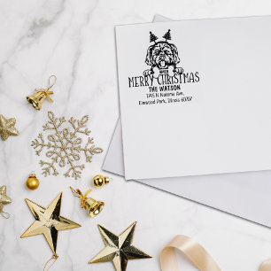 Custom Dog Weihnachts-Rücksendeadresse Gummistempel