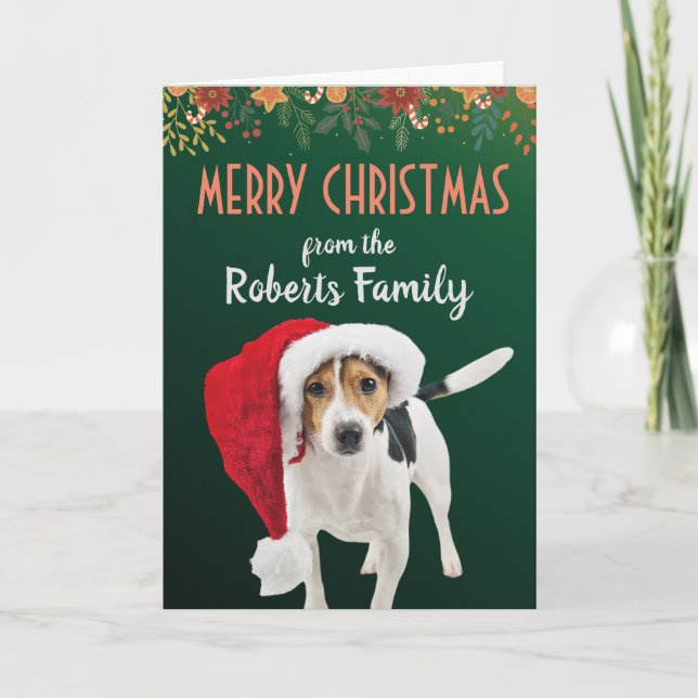 Custom Dog Weihnachtskarte von Ihrer Familie Dankeskarte (Vorderseite)