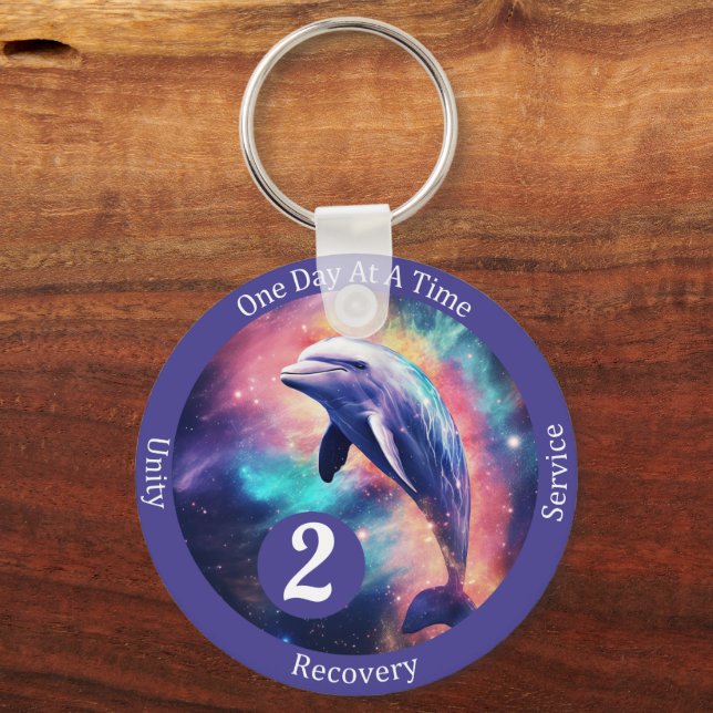 Custom Dolphin Erholung Meilenstein Geschenk - Sob Schlüsselanhänger (Vorderseite)