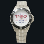 Custom Donald Trump 2024 Amerika zurück bringen Armbanduhr<br><div class="desc">Zeigen Sie Ihre Unterstützung stilvoll mit unserem Custom Donald Trump 2024 Take America Back Watch! Dieses kühne Zeitstück enthält den Slogan "Take America Back", in dem ein Bekenntnis zum Patriotismus und zur Verpflichtung auf die Wahlen 2024 abgegeben wird. Mit einer individuell anpassbaren Armbanduhr-Optik und langlebigen, hochwertigen Materialien ist dieses Accessoire...</div>