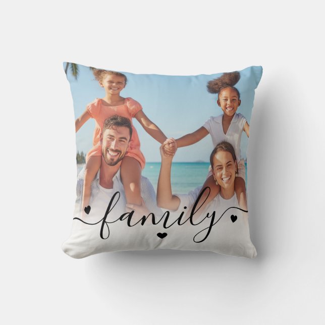 Custom Double Sided Family Photo Kissen (Vorderseite)
