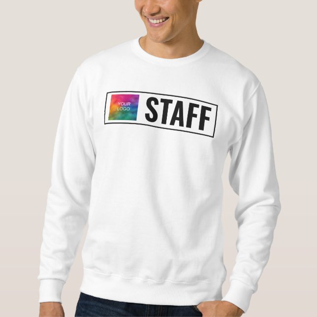 Custom Double Sided Print Template Mens Staff Crew Sweatshirt (Vorderseite)