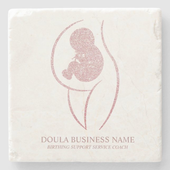 Custom Doula Birth Coach Steinuntersetzer (Vorderseite)