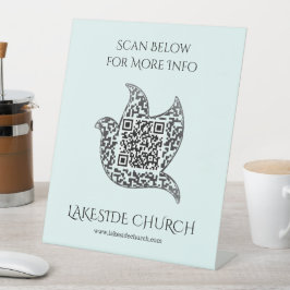 Custom Dove Sign Church | QR-Code Sockelschild