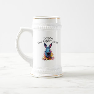 Custom Down Down Rabbit Hole Blue Bunny Bierglas