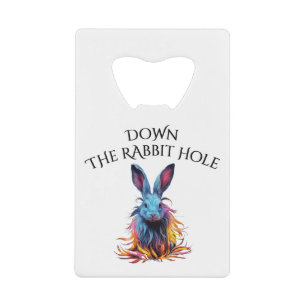 Custom Down Down Rabbit Hole Blue Bunny Geldbeutel Flaschenöffner