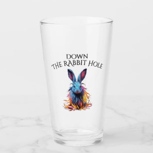 Custom Down Down Rabbit Hole Blue Bunny Glas