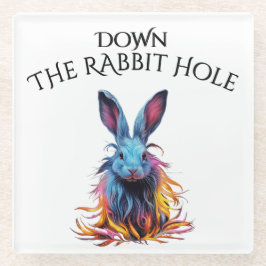 Custom Down Down Rabbit Hole Blue Bunny Glasuntersetzer