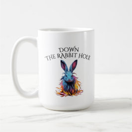 Custom Down Down Rabbit Hole Blue Bunny Kaffeetasse