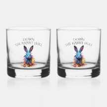 Custom Down Down Rabbit Hole Blue Bunny