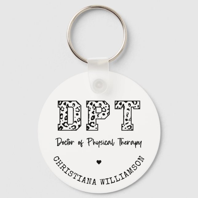 Custom DPT Arzt für Physikalische Therapie Geschen Schlüsselanhänger (Vorderseite)