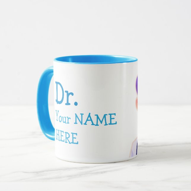 Custom Dr.  (Ihr Name) PhD-Abschluss Kaffee-Tasse Tasse (Vorderseite Links)