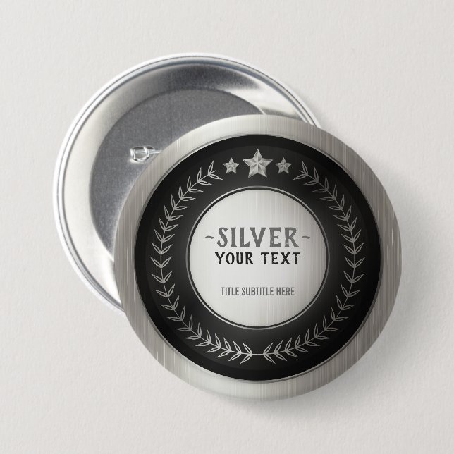 CUSTOM DRUCKDIY MEDAL Silbermeister EDITABLE Button (Vorne & Hinten)