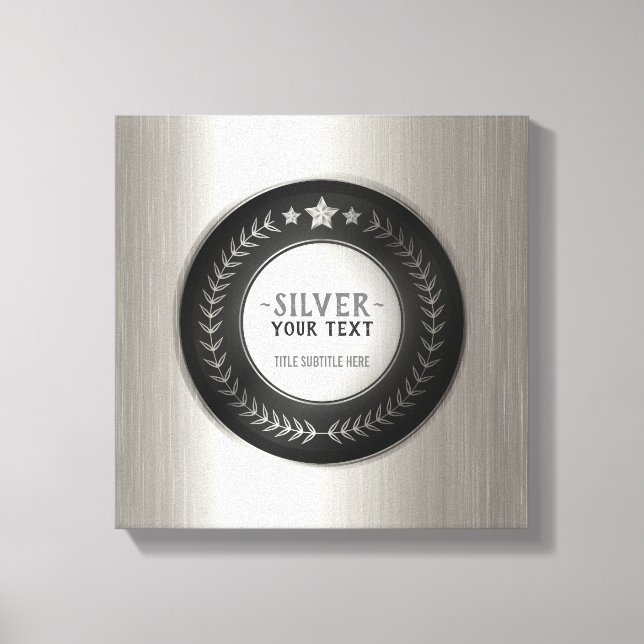 CUSTOM DRUCKDIY MEDAL Silbermeister EDITABLE Leinwanddruck (Vorderseite)