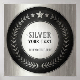 CUSTOM DRUCKDIY MEDAL Silbermeister EDITABLE Poster