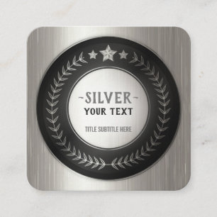 CUSTOM DRUCKDIY MEDAL Silbermeister EDITABLE Quadratische Visitenkarte