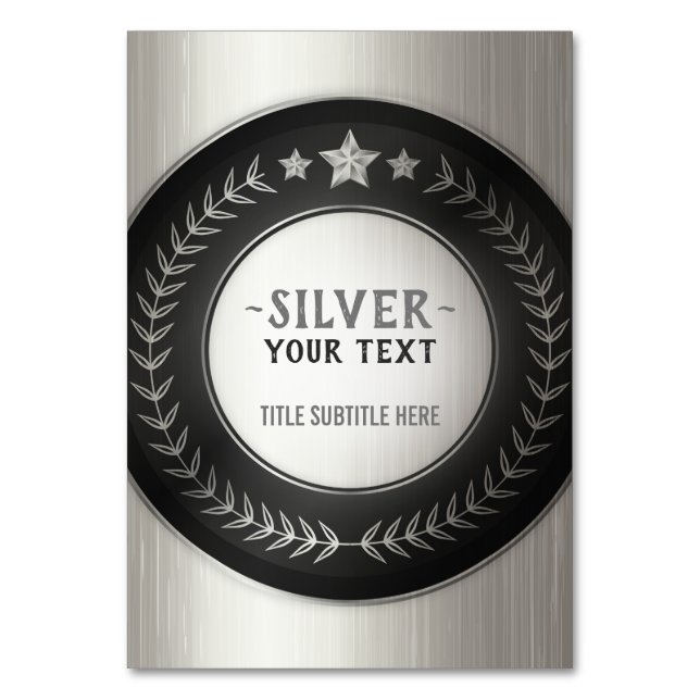 CUSTOM DRUCKDIY MEDAL Silver HINZUFÜGEN SIE IHRE L Tischnummer (Vorderseite)