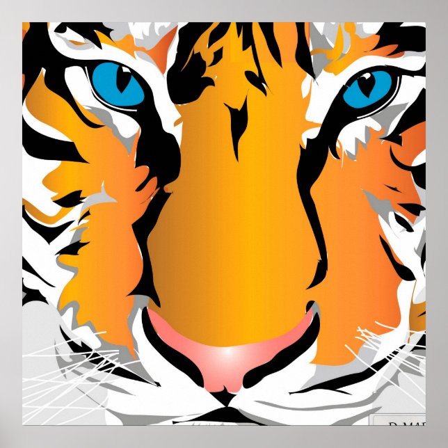 CUSTOM-DRUCKEN- TIGER-ORANGE POSTER (Vorne)