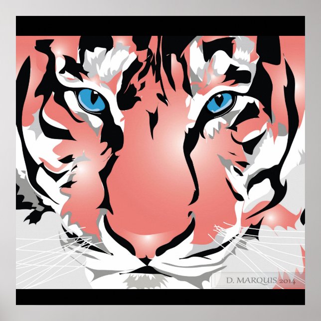 CUSTOM DRUCKEN- TIGER-PEACH POSTER (Vorne)