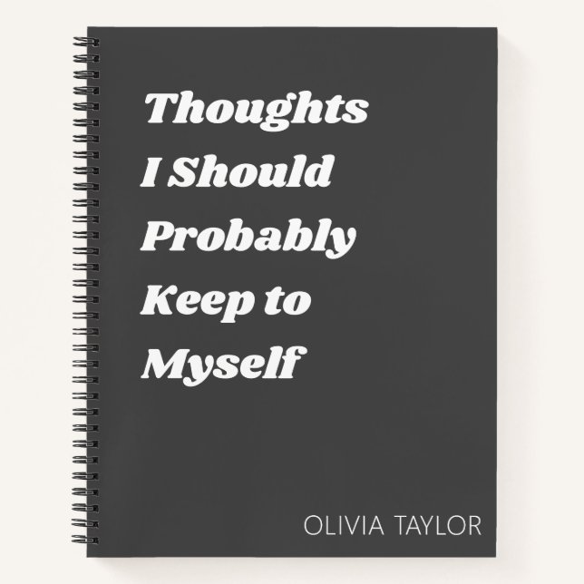 Custom Dry Minimalist Office Humor Quote Funny Notizbuch (Vorderseite)