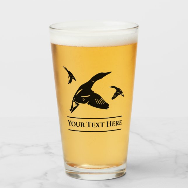 Custom Duck Jagd Bier Glass Tumbler (Vorne (Gefüllt))