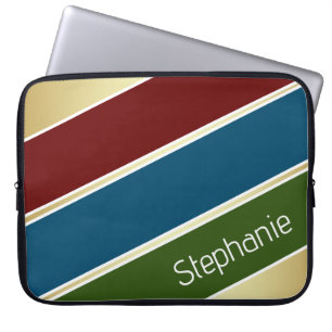 Custom Dunkel Red, Ocean Blue und Forest Green Laptopschutzhülle