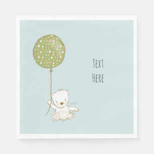 Custom Dusche Napkin Bear mit Balloon Serviette