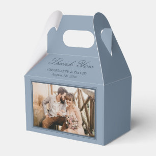 Custom Dusty Blue Wedding Foto Vielen Dank Geschenkschachtel