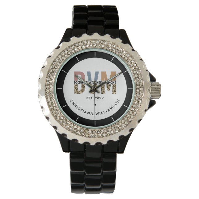 Custom DVM Doctor of Veterinary Medicine Gifts Armbanduhr (Vorderseite)