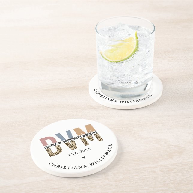 Custom DVM Doctor of Veterinary Medicine Gifts Getränkeuntersetzer (Seite)