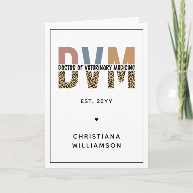 Custom DVM Doctor of Veterinary Medicine Gifts Karte (Vorderseite)